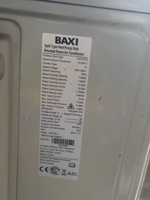 Aer condiționat BAXI 24.000 BTU (R32)
