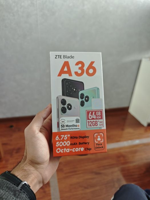 Новый запечатанный смартфон ZTE A36, 4+64 Гб