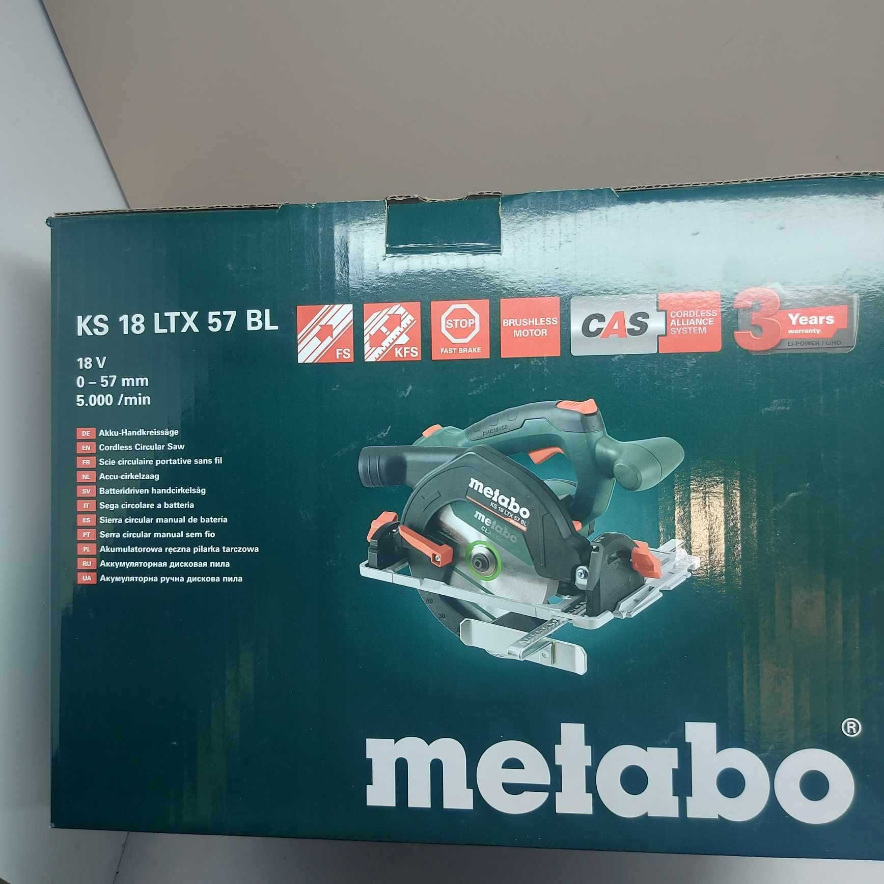 Безчетков циркуляр Metabo KS 18 LTX 57