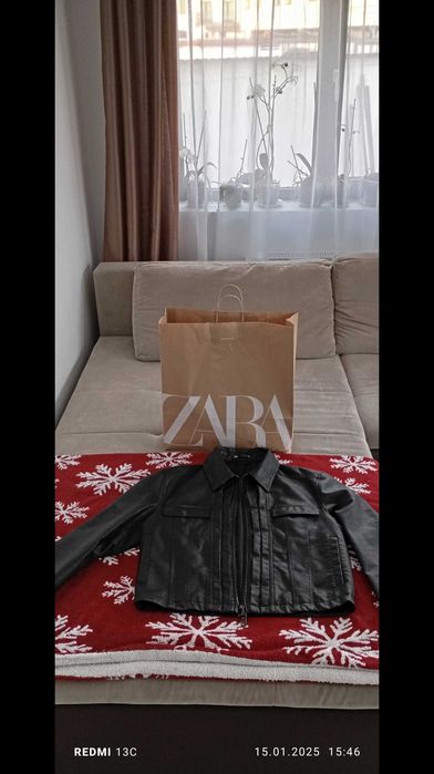 Geacă din imitație de piele ZARA