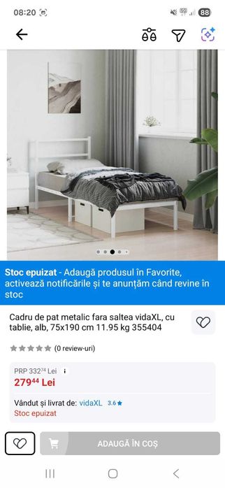 Vand cadru pat metalic 2 buc