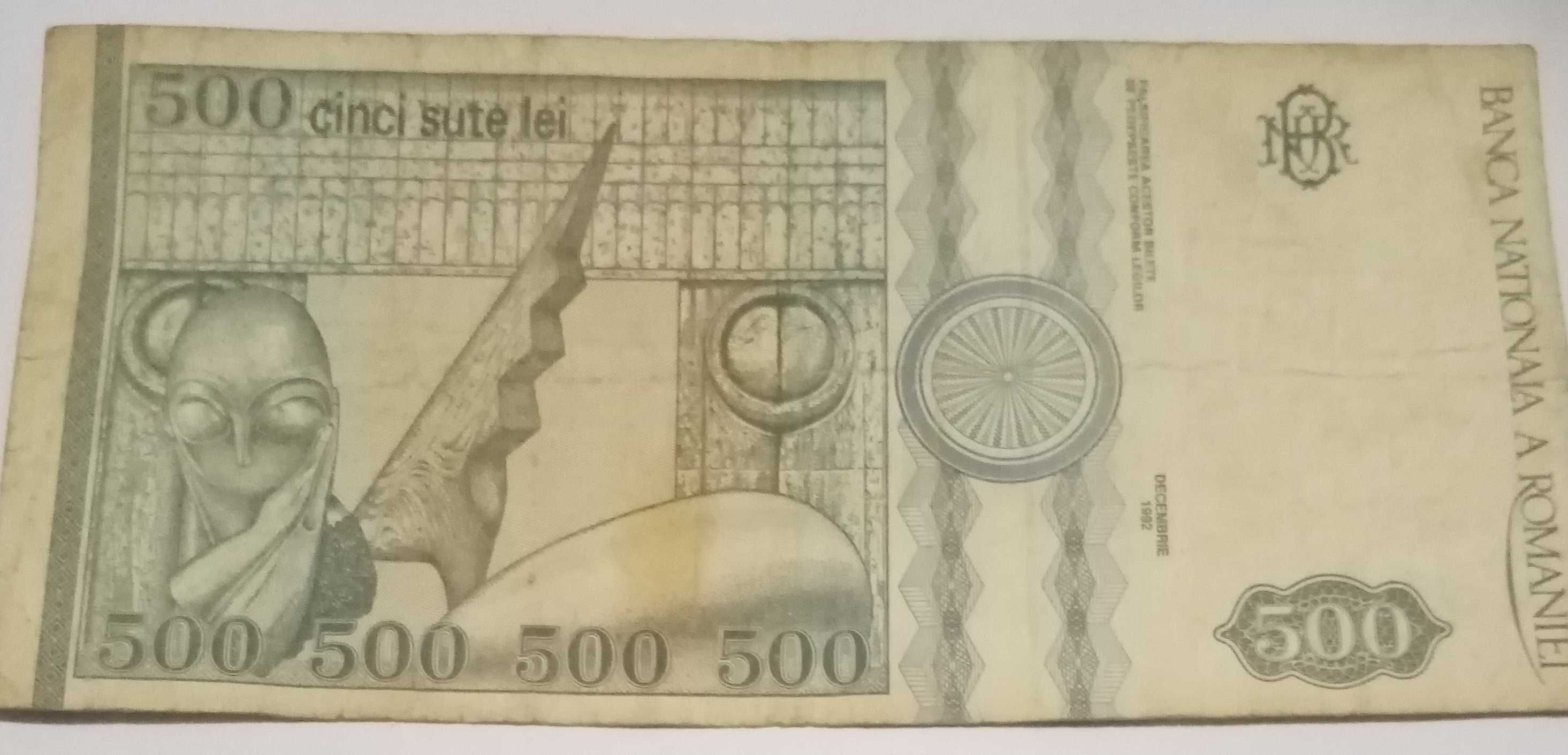 Vând 500 lei din hârtie 1992
