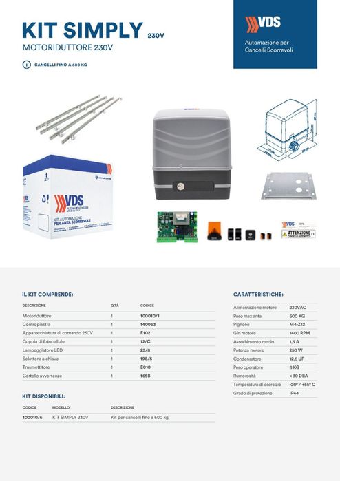 Автоматика за плъзгащи врати 600кг / 250w