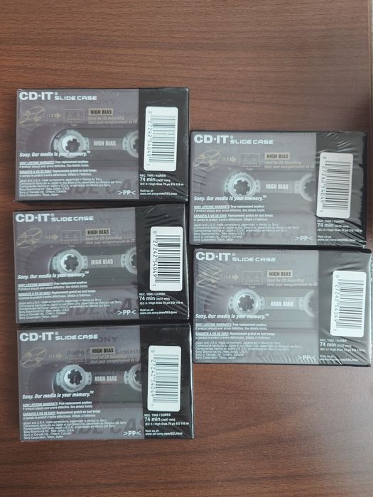 Vând lot 5 casete Sony CD-IT Chrome 74 min sigilate SUA