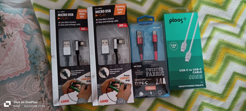 Vând cabluri tip c.