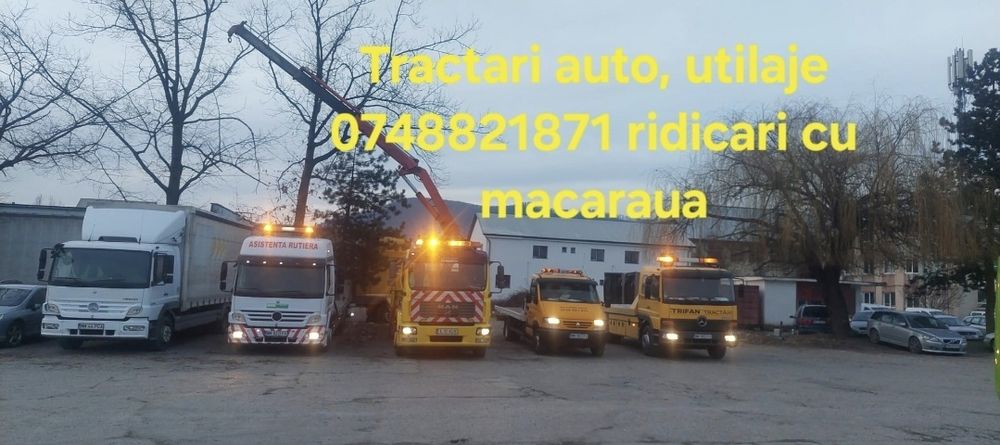 Tractari auto utilaje ridicări cu macaraua