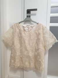 Bluza dantela crem