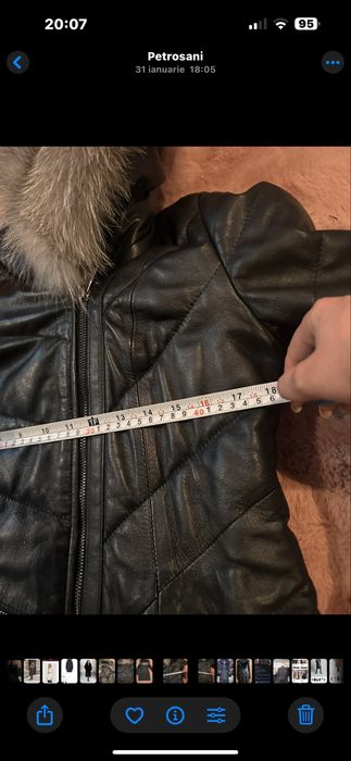 Geaca de piele cu blana