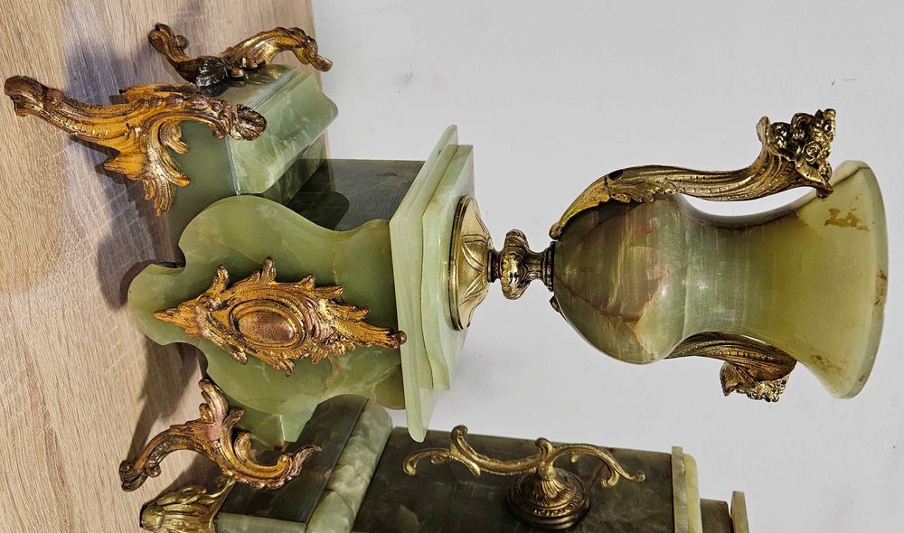 Ceas de semineu cu pendul Japy Freres - 3 piese Onix