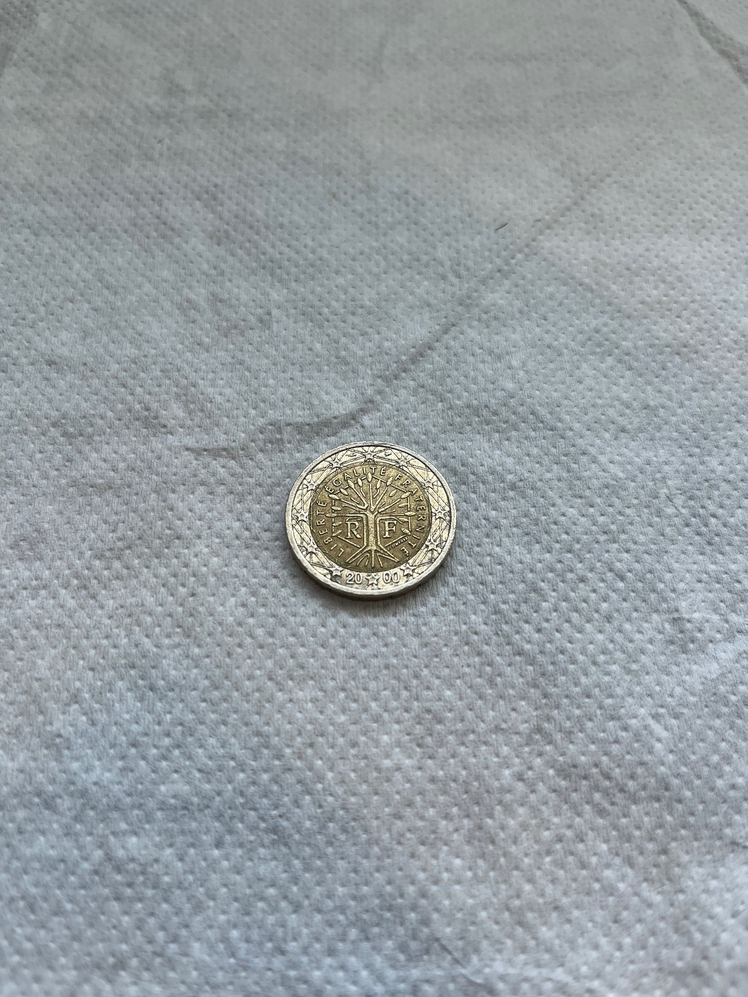 Монета 2 евро 2 euro Франция 2000 година дърво на живота RF