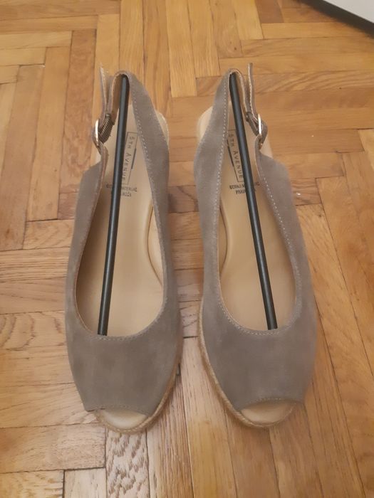 Sandale piele intoarsa naturala 5th Avenue