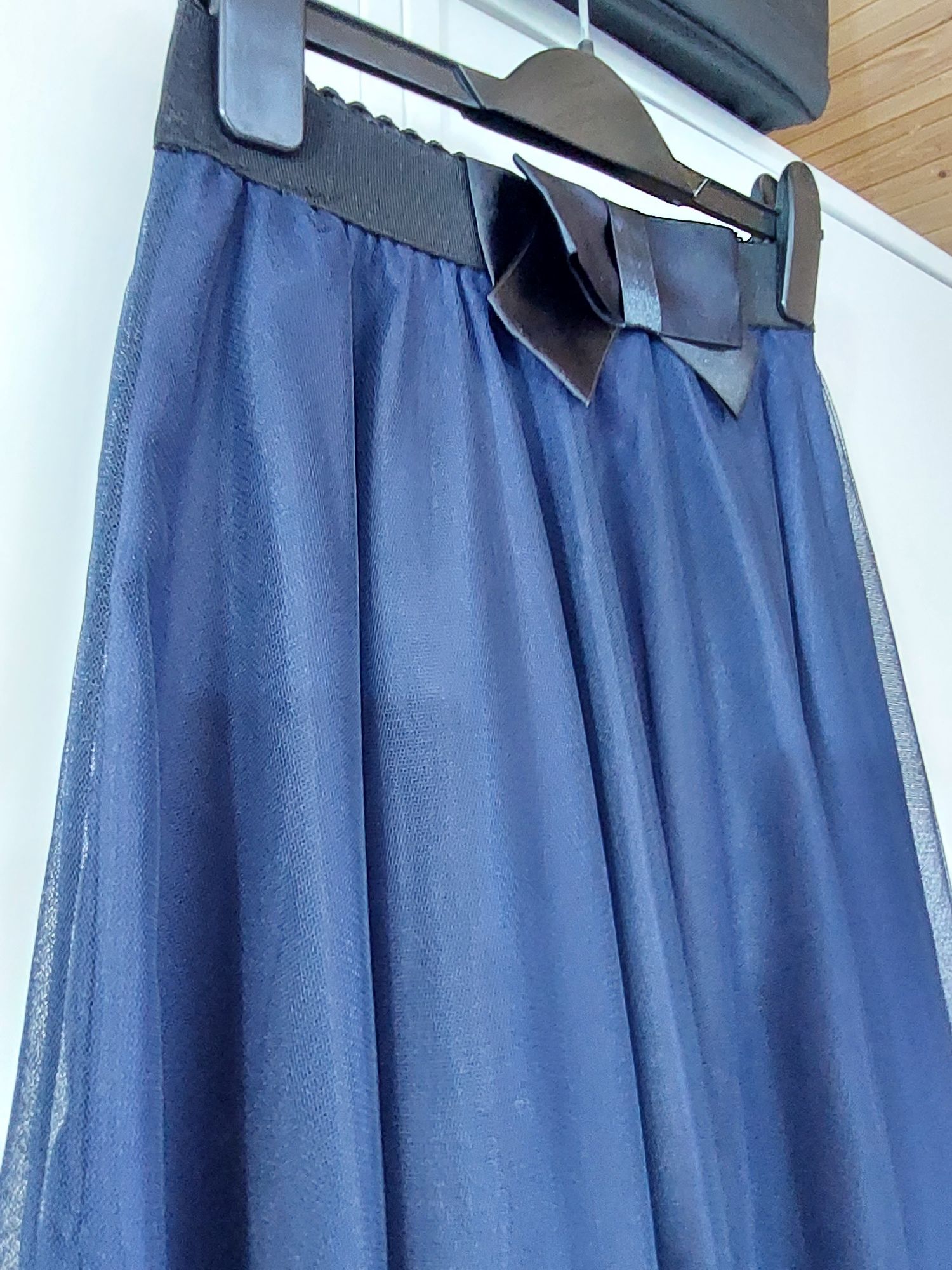 Fustă tulle midi, bleumarin, XS-S-M