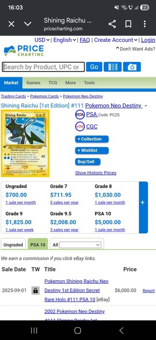 Shining Raichu 1st edition