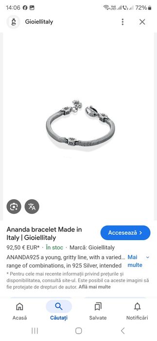 Ananda brățară argint