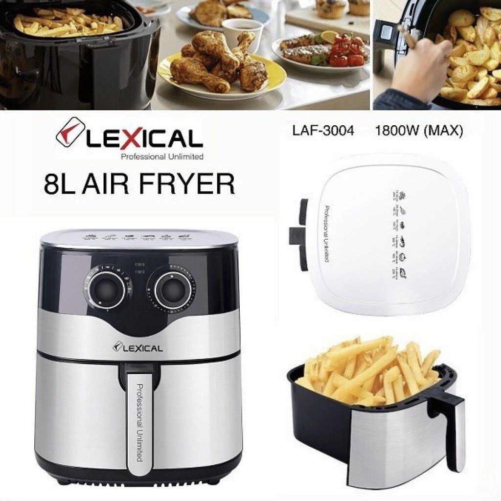 Фритюрник с горещ въздух Lexical Airfryer LAF-3004 , 8L, 1800W, инокс