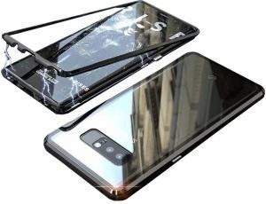 Husa Samsung Galaxy NOTE 8 , Magnetica Negru, cu spate de sticla