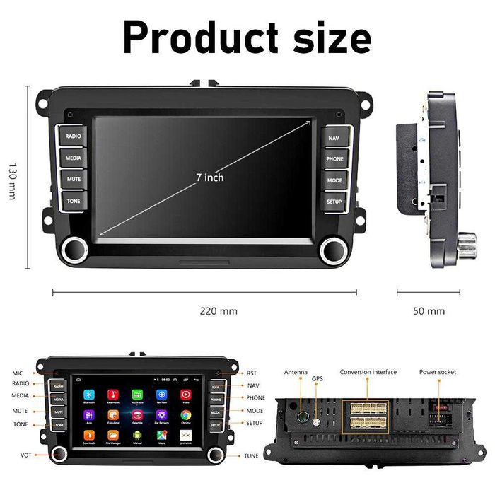 Dvd Player VW, Skoda, Seat, ANDROID, Wi-FI, Dedicat Camera