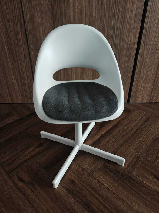 Scaun birou pentru copii+perna, alb/gri inchis