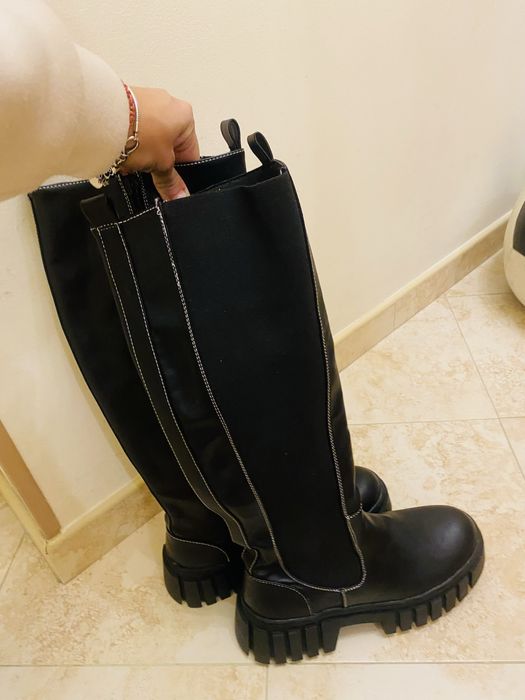 Нови ботуши- еко кожа/ черни