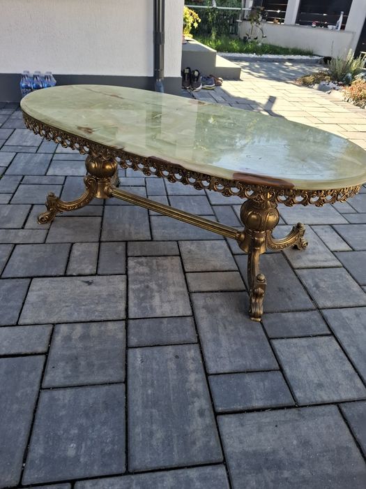 Vand masuta bronz cu blat din onix