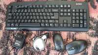 Vand set comp PC : tastatura+mouse+modem+camera casti+hard disk