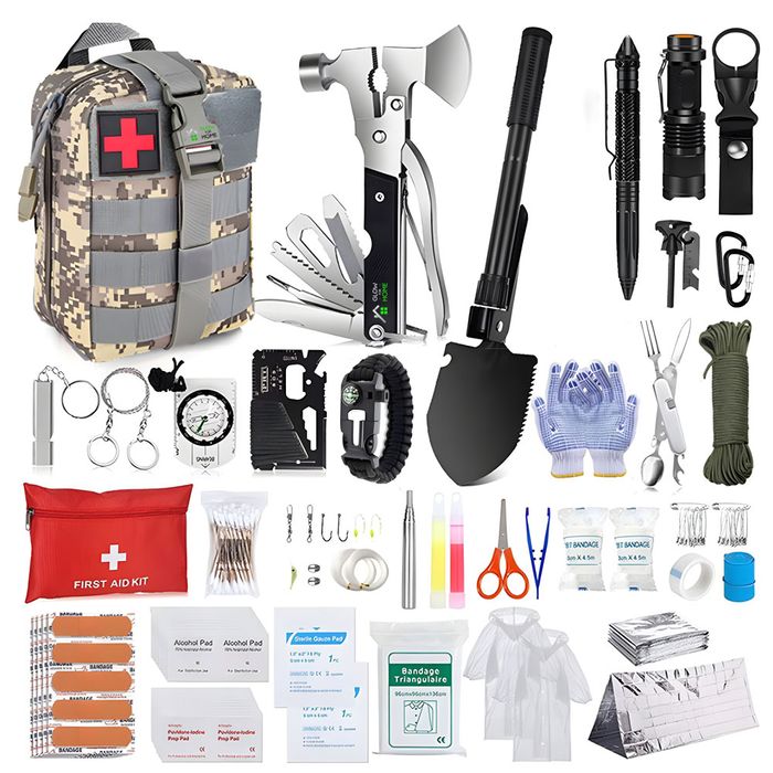 Set kit complet de supravietuire multifunctional, trusa prim ajutor
