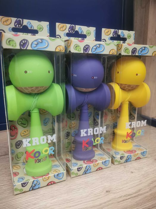 Kendama Krom Kolor Original - Verde si Galben - Nou si Ambalat