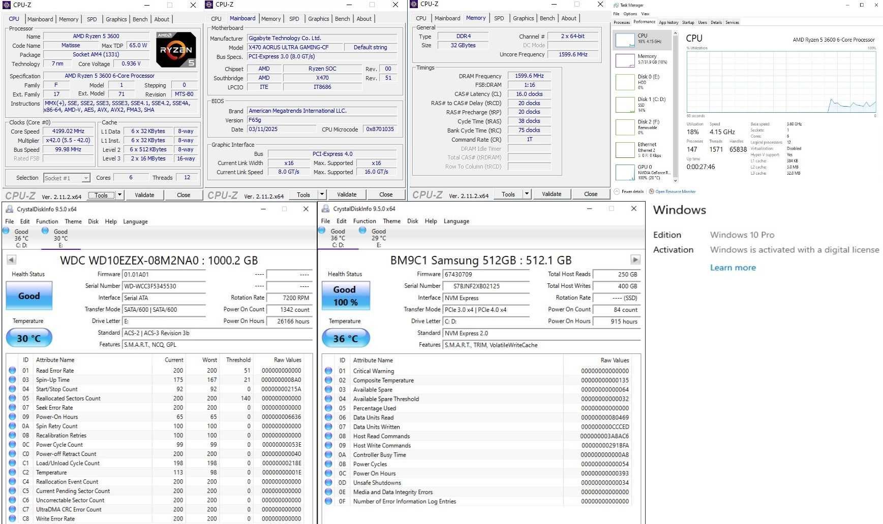 Геймърски Компютър: Ryzen 5 3600/32GB/RTX 3070 8GB/512GB SSD/1TB HDD