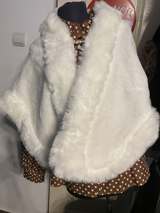 Vestă damă blană artificială, capă albă pentru mirese și geci sport