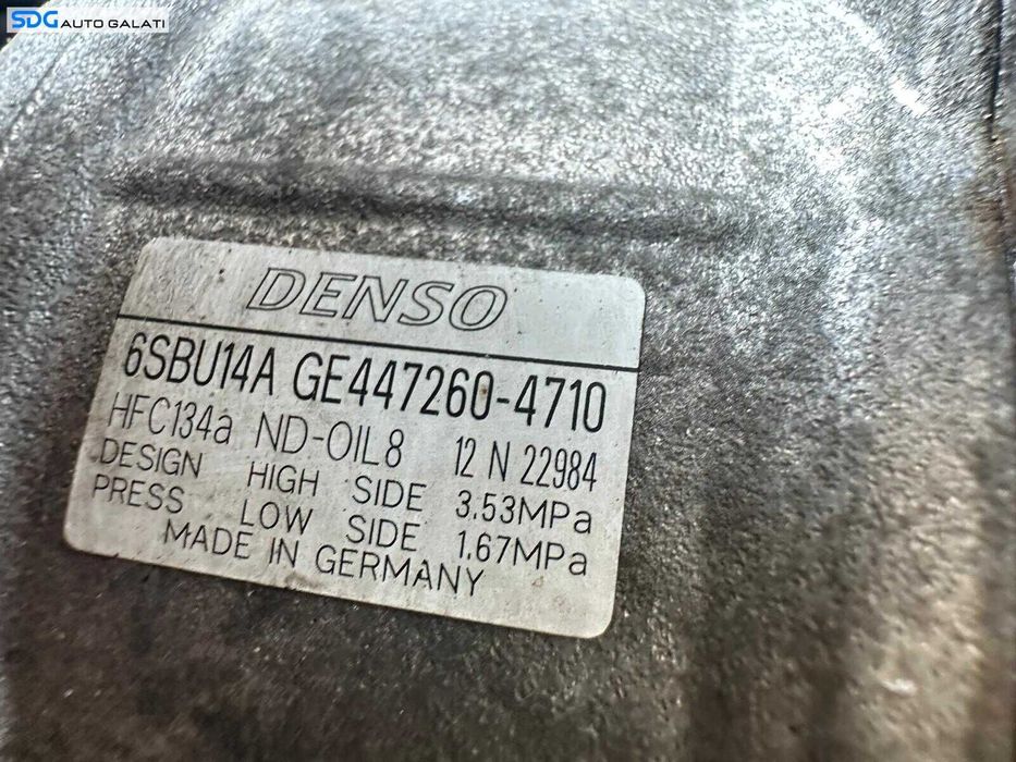 Compresor AC Aer Conditionat Clima BMW Seria 5 F10 F11 2.0 D N47 2010 - 2015 Cod 447260-4710 [V0382]