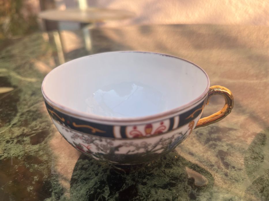 Set 2 cesti portelan ceai cafea cu farfurie