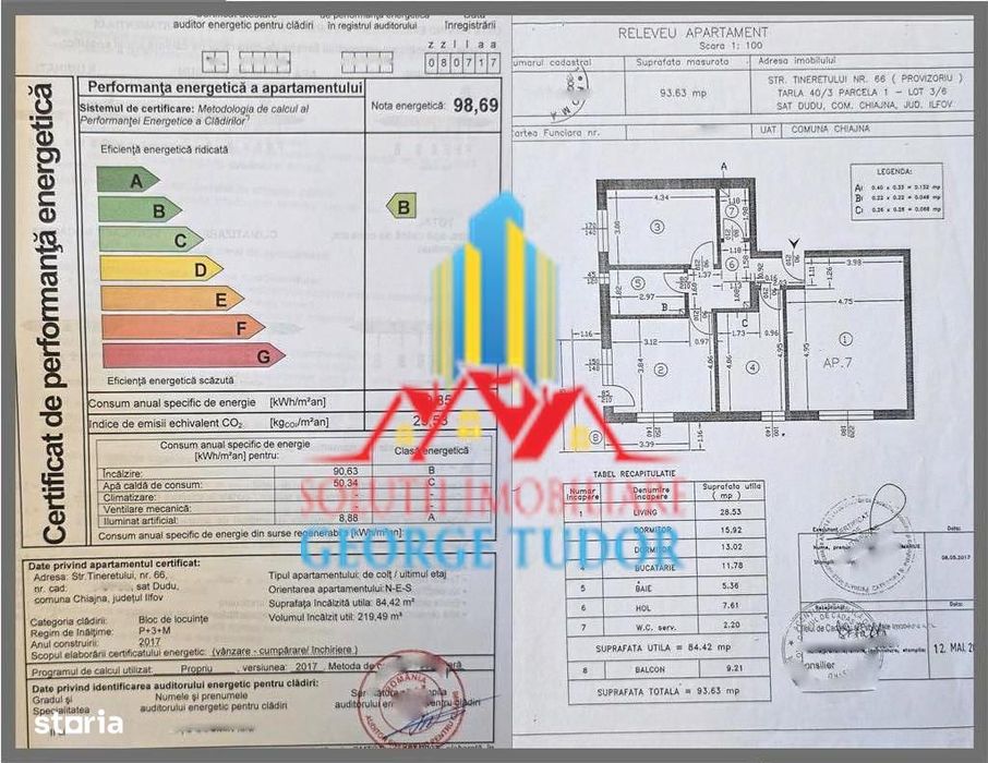 Apartament 3 camere + mansarda, 176 mp,  Str. Tineretului Nr 66,  Chia