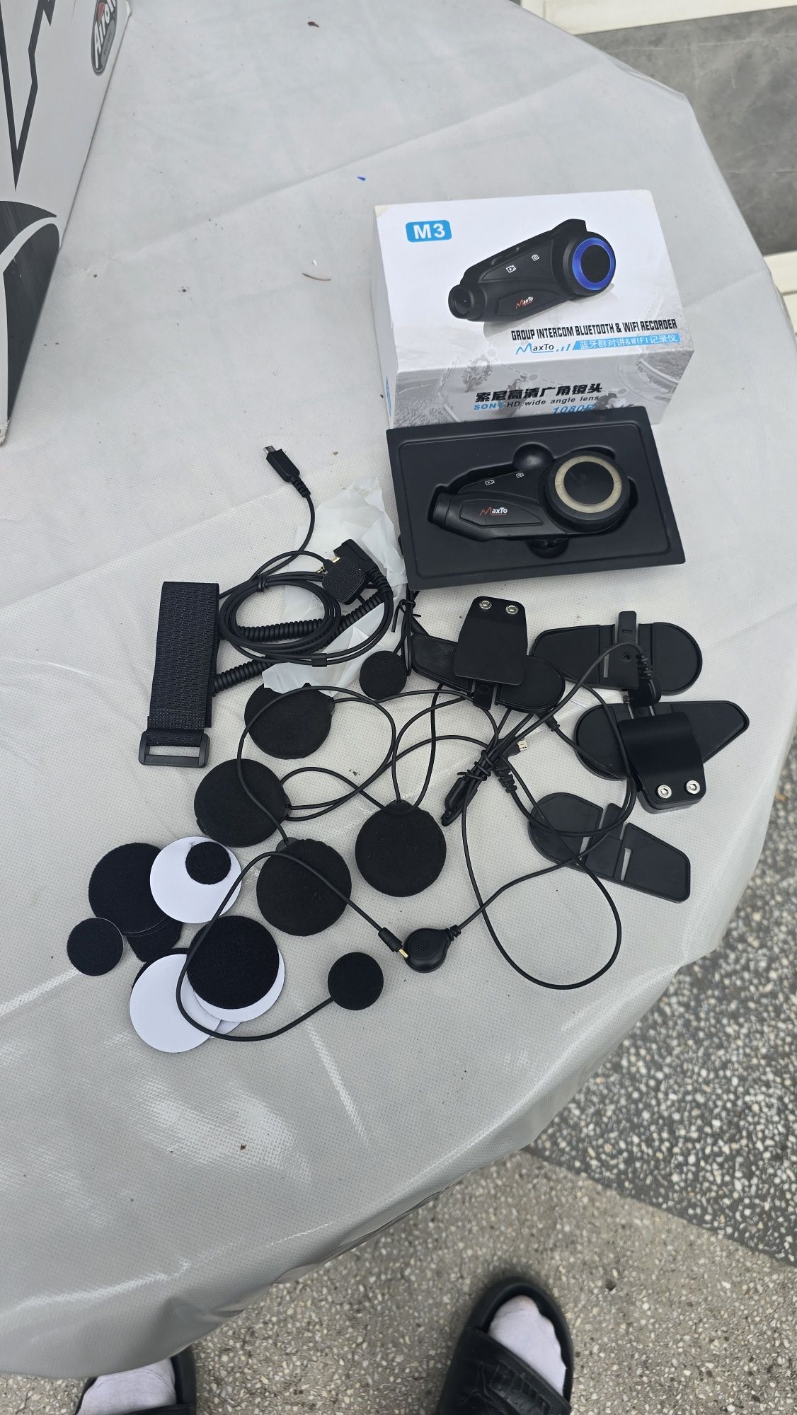 Casca Airoh, genti laterale, comunicator Dvr, casti, ghete, parbriz