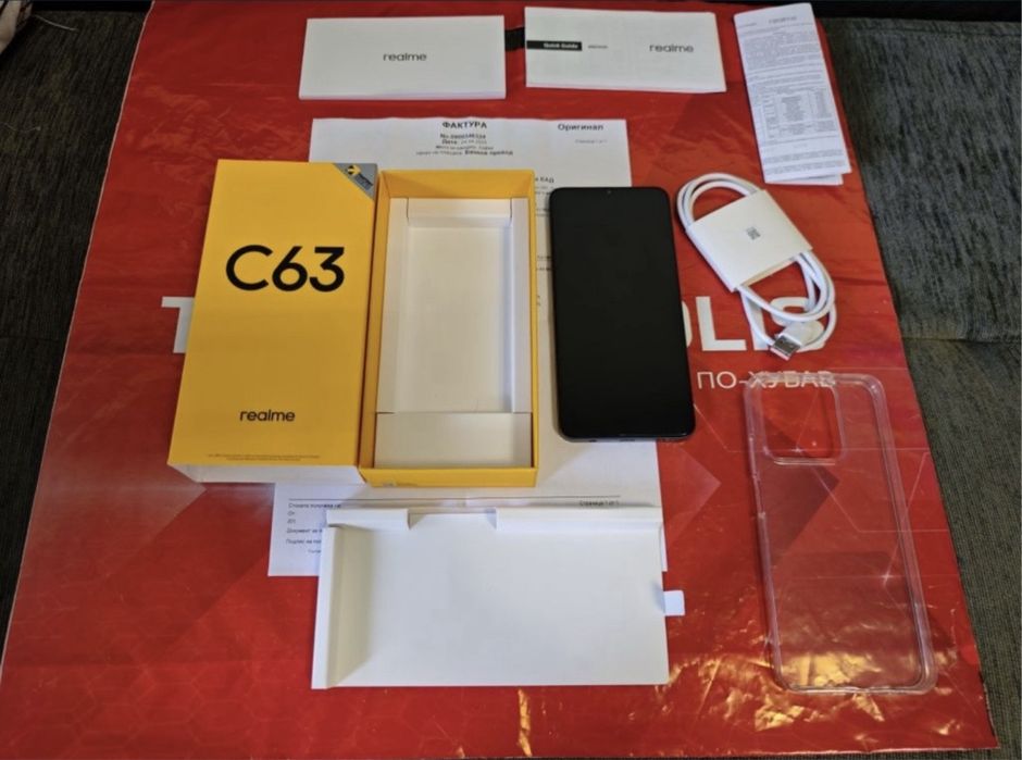 КАТО НОВ 256GB Realme C63 Гаранция Технополис 2027г. Blue / Син