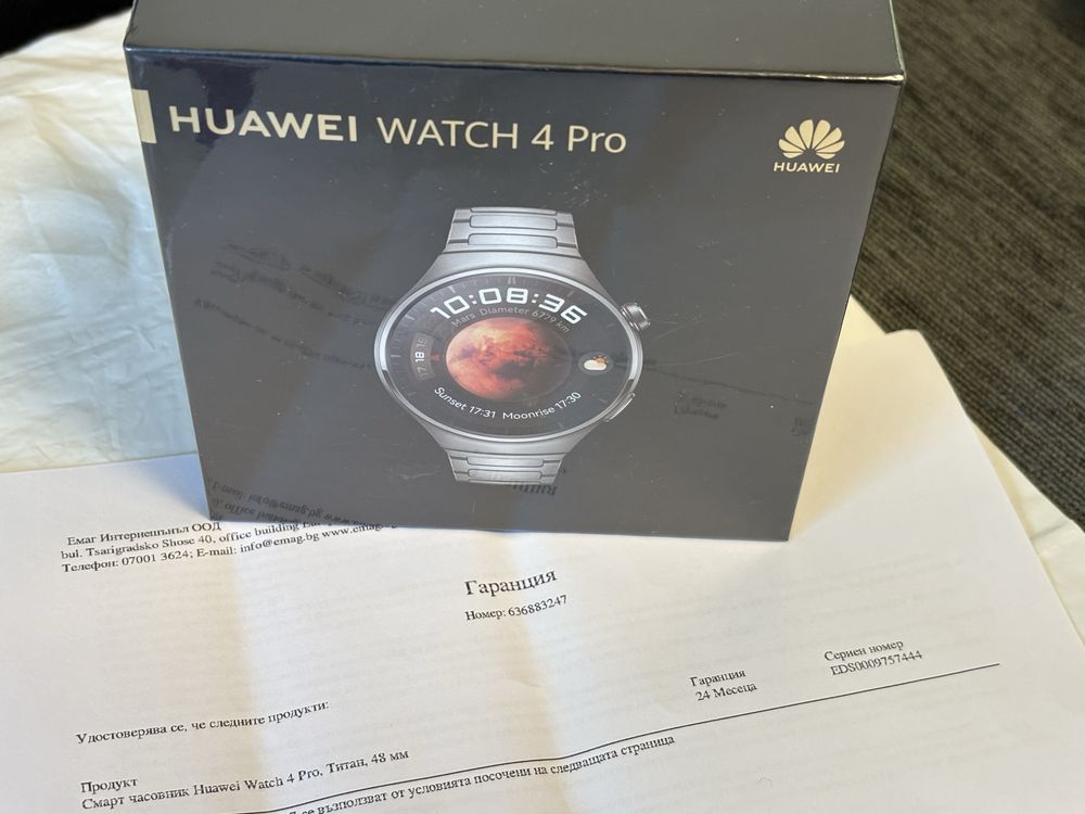 ЗАПЕЧАТАН 48mm Huawei watch 4 Pro Гаранция EMAG 2026 Titanium