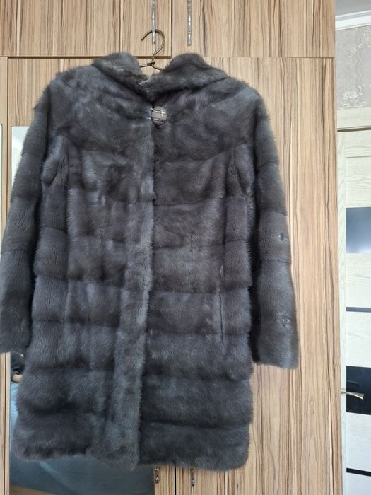 Шуба норковая, цвет графит