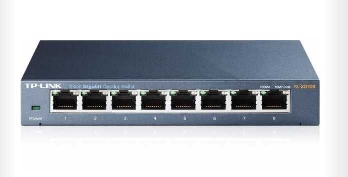 Switch TP-LINK TL-SG108, 8 porturi Gigabit, negru