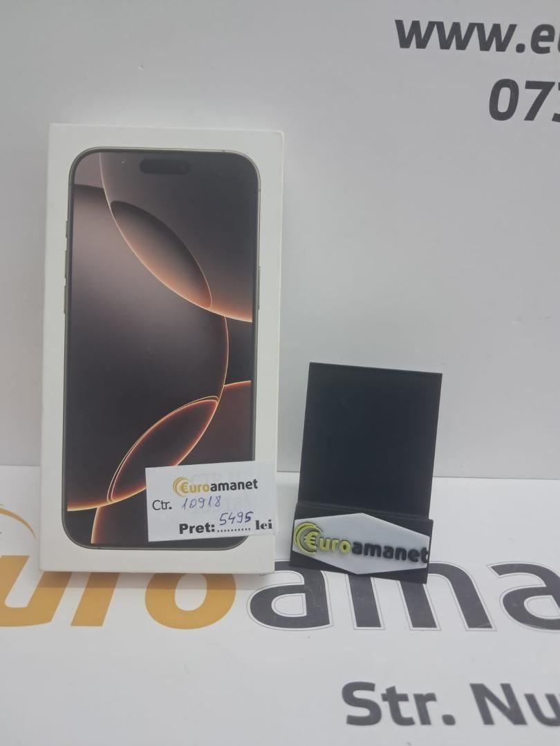 Telefon mobil Apple iPhone 16 Pro Max, 256GB, 5G, Desert -N-
