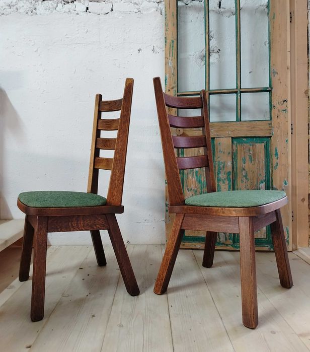 Scaune vechi din lemn masiv de stejar, Olanda