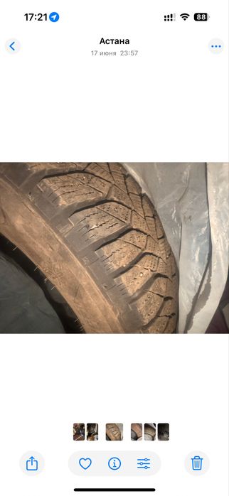 Б.у зимние шины 225.65 R17 комплект 4 шт., отличное состояние