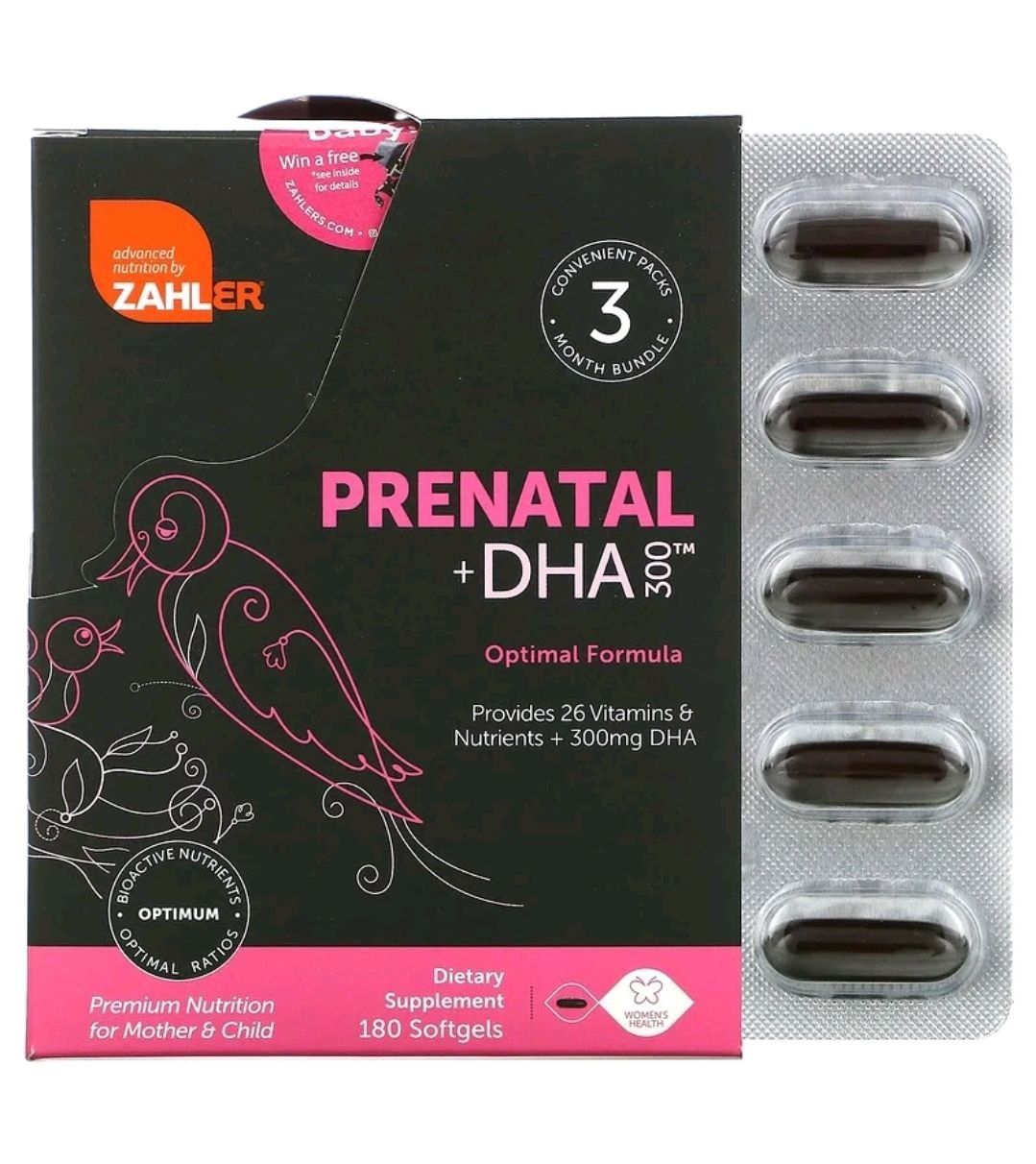 Комплекс пренатальных витаминов + ДГК 300,Zahler,Prenatal,120шт