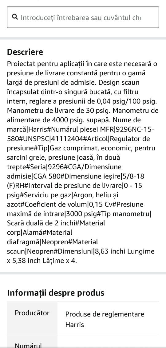 Regulator de presiune Argon Heliu Azot