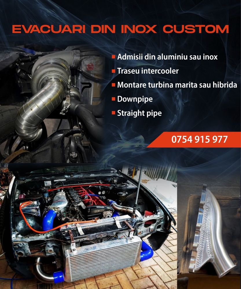 Evacuari inox custom / traseu intercooler / reparatii evacuari