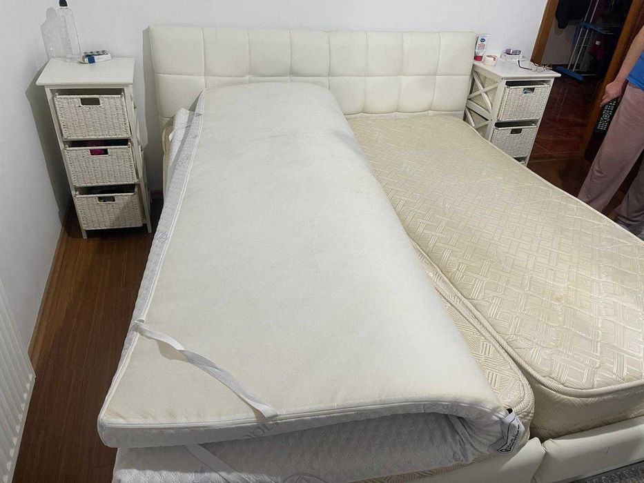 PAT MATRIMONIAL 190X160 cm ( din 2 parti tip LADA ) CU SALTELE + TOPER