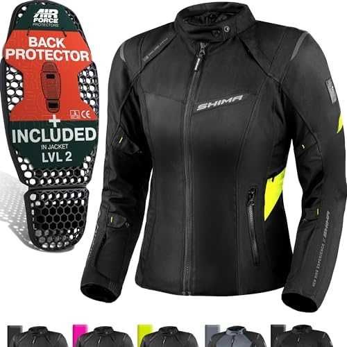 Дамско текстилно мото яке SHIMA RUSH Black/Fluo ,4 сезона,протектори