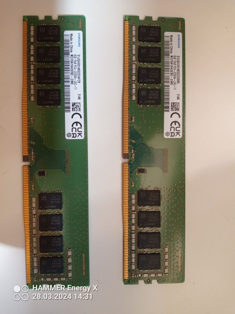 Рам памет 2x8 GB Samsung DDR4 RAM PC4-3200AA-UA2-11