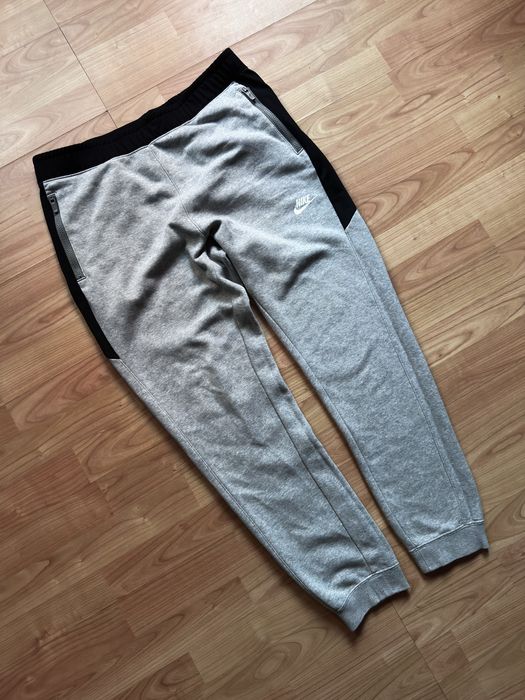 Pantaloni pants joggers sweats cuffed grey Nike cotton side logo print
