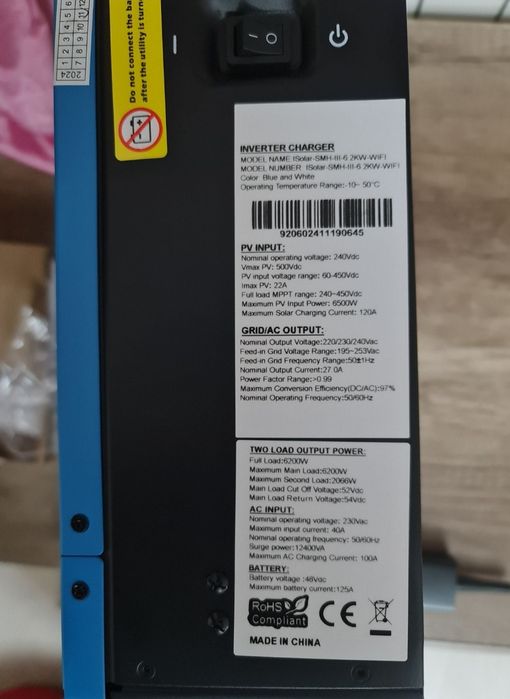 EASUN Hibrid Invertor 6.2kw wifi