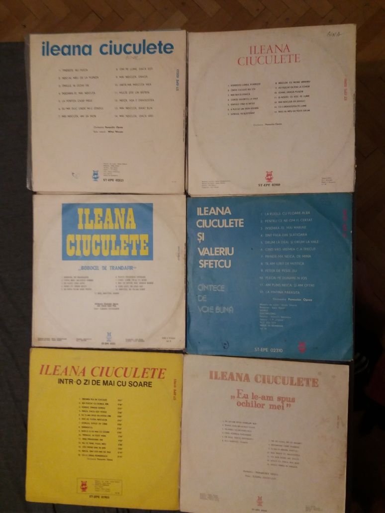 6 Discuri pickup vinil Ileana Ciuculete-stare f.buna-Electrecord stere