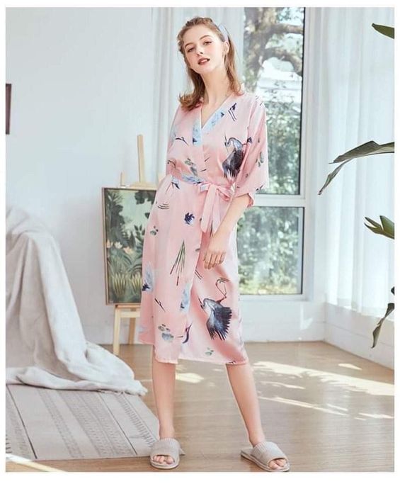 Cadoul Perfect - Kimono din satin Pastel Satin Bloom